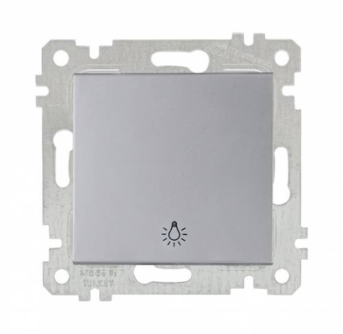 Rita Mechanism+Plate One Gang One Way Switch (Push Plate) White with Screw