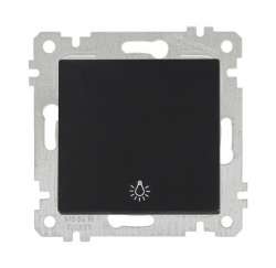 Rita Mechanism+Plate One Gang One Way Switch (Push Plate) White with Screw - Thumbnail