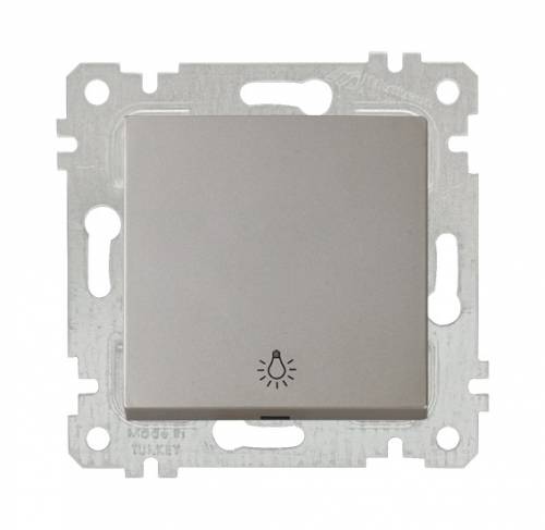 Rita Mechanism+Plate One Gang One Way Switch (Push Plate) White with Screw