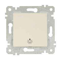 Rita Mechanism+Plate One Gang One Way Switch (Push Plate) White with Screw - Thumbnail
