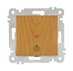 Rita Mechanism+Plate One Gang One Way Switch (Push Plate) White with Screw - Thumbnail