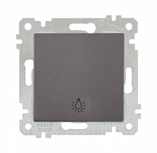 Rita Mechanism+Plate One Gang One Way Switch (Push Plate) White with Screw