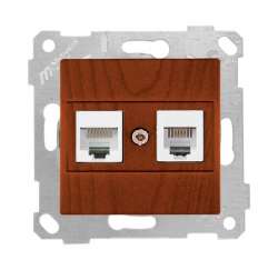 Rita Mechanism+Plate Telephone Data Socket (Rj12 Cat5E) White - Thumbnail