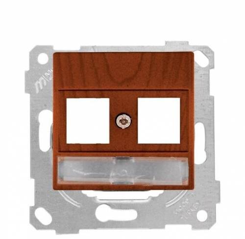 Rita Mechanism+Plate Telephone Data Socket with Label White - Without Connector