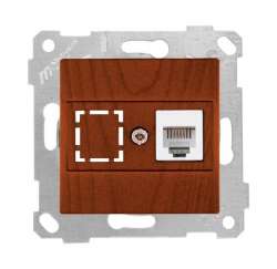 Rita Mechanism+Plate Telephone Socket 1Xrj12 White - Thumbnail
