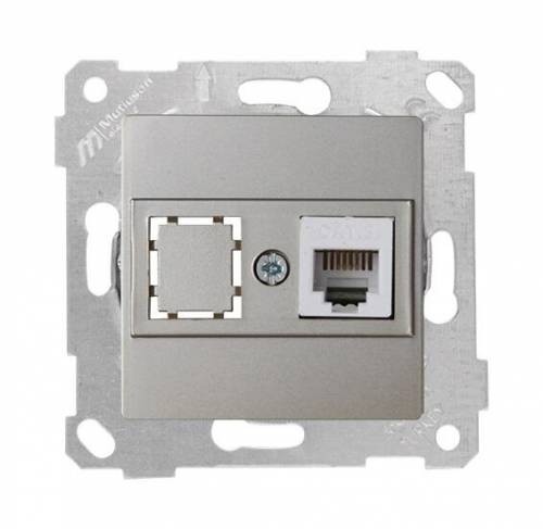 Rita Mechanism+Plate Telephone Socket 1Xrj12 White