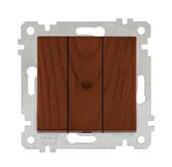 Rita Mechanism+Plate Three Gang One Way Switch White - with Screw - Thumbnail