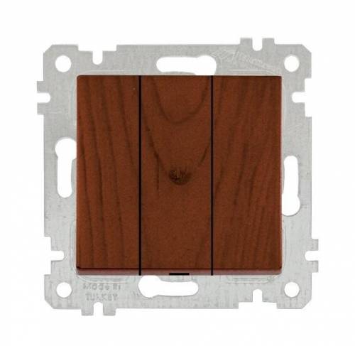Rita Mechanism+Plate Three Gang One Way Switch White - with Screw