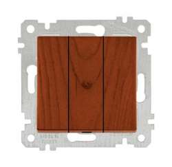 Rita Mechanism+Plate Three Gang One Way Switch White - with Screw - Thumbnail