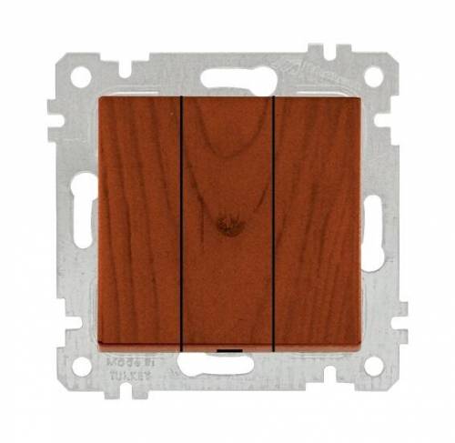 Rita Mechanism+Plate Three Gang One Way Switch White - with Screw