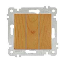 Rita Mechanism+Plate Three Gang One Way Switch White - with Screw - Thumbnail