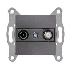 Rita Mechanism+Plate TV/SAT Socket (Dead End) White - Thumbnail