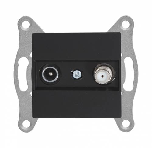 Rita Mechanism+Plate TV/SAT Socket (Through) 4Db/F Connector White