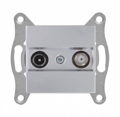 Rita Mechanism+Plate TV/SAT Socket (Through) 4Db/F Connector White