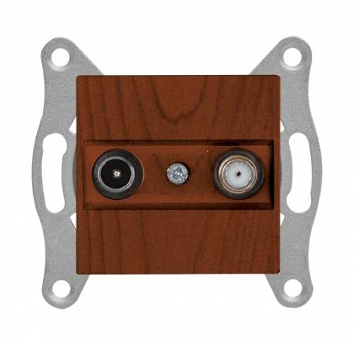 Rita Mechanism+Plate TV/SAT Socket (Through) 4Db/F Connector White