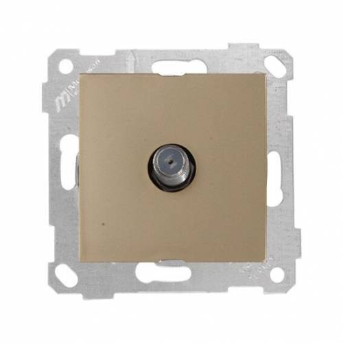 Rita Mechanism+Plate TV Socket F Female White 