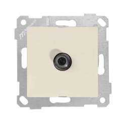 Rita Mechanism+Plate TV Socket F Female White - Thumbnail