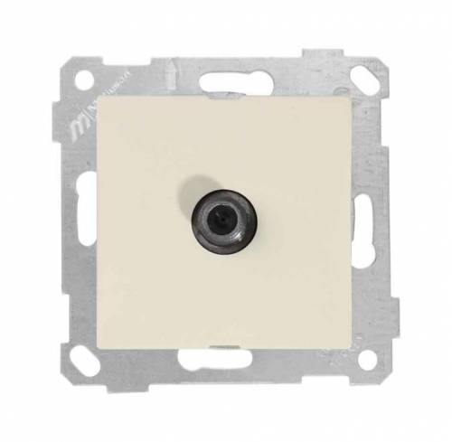Rita Mechanism+Plate TV Socket F Female White 