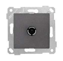 Rita Mechanism+Plate TV Socket (Through) 11Db White - Thumbnail