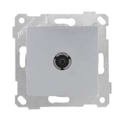 Rita Mechanism+Plate TV Socket (Through) 11Db White - Thumbnail