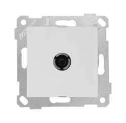 Rita Mechanism+Plate TV Socket (Through) 11Db White - Thumbnail