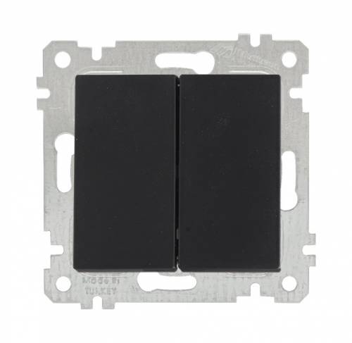 Rita Mechanism+Plate Two Gang One Way Switch White (easy connection)