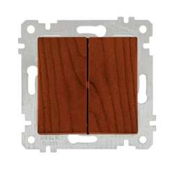 Rita Mechanism+Plate Two Gang One Way Switch White (with screw) - Thumbnail