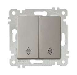 Rita Mechanism+Plate Two Gang Two Way Switch White (Commutator Veavien) with Screw - Thumbnail