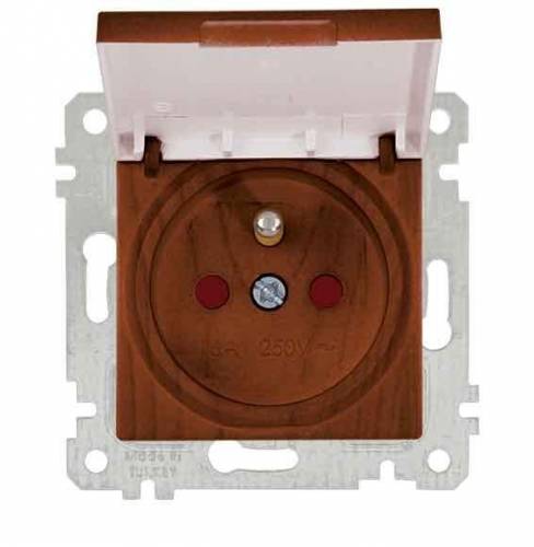 Rita Mechanism+Plate UPS Socket (French) with Cover (Child Protection) White