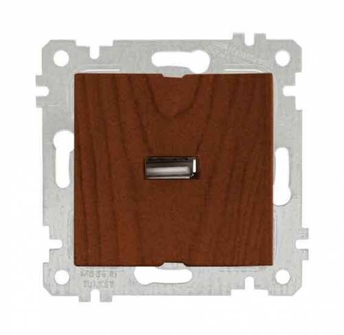 Rita Mechanism+Plate USB Charge Socket White