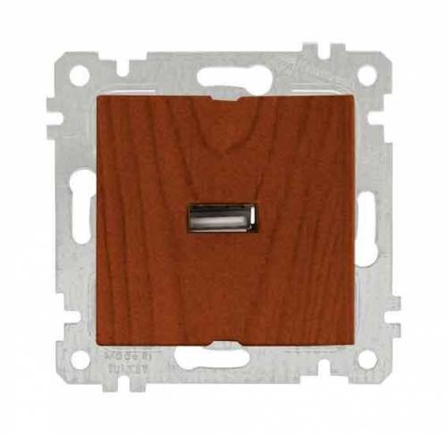 Rita Mechanism+Plate USB Charge Socket White