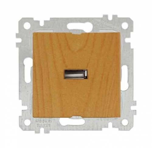 Rita Mechanism+Plate USB Charge Socket White