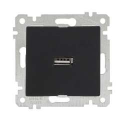 Rita Mechanism+Plate USB Charge Socket White - Thumbnail