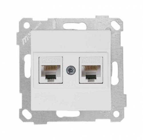 Rita Mek Tuş Data Prizi 2*Rj45 (Cat5E) Beyaz