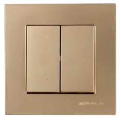 Rita Two Gang One Way Switch White (with Screw) - Thumbnail