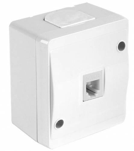 Surface Mounted Data Socket 1*Rj45 (Cat5E) White
