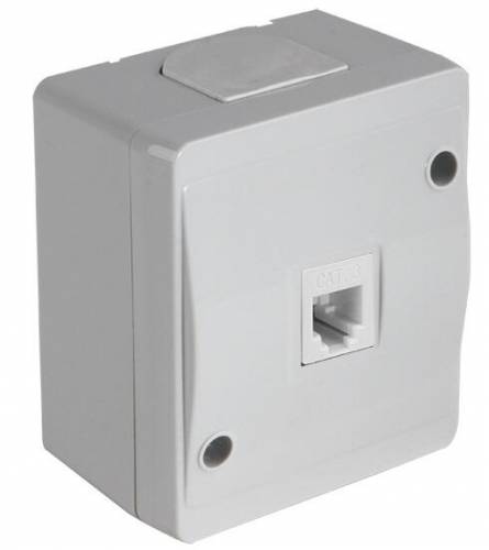 Surface Mounted Telephone Socket 1*Rj12 White