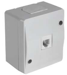 Surface Mounted Telephone Socket 1*Rj12 White - Thumbnail