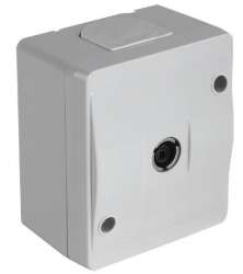 Surface Mounted TV Socket (Through) White - Thumbnail