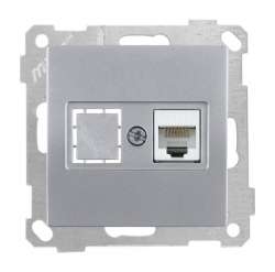 Розетка компьютерная 1*RJ45 (Cat5e), Белый цвет - Thumbnail