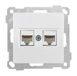White Data Socket 2*Rj45 (Cat6) - Thumbnail
