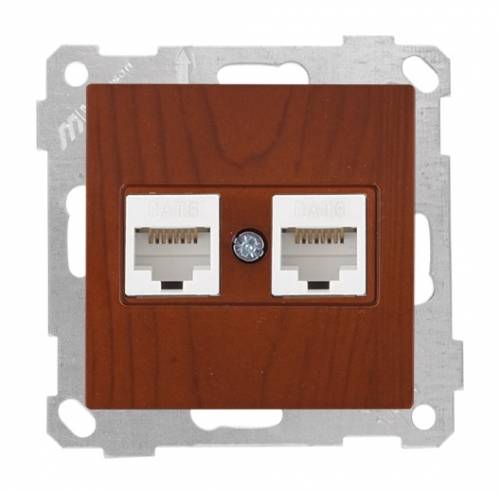 White Data Socket 2*Rj45 (Cat6)
