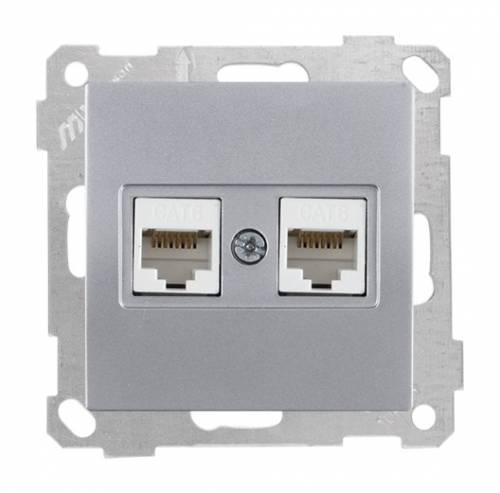Розетка компьютерная 2*RJ45 (Cat6) Белый цвет