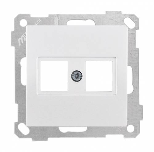 White Data Socket 2*Rj45 (Without Connetor)
