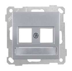 White Telephone Data Socket with Label (Without Connector) - Thumbnail
