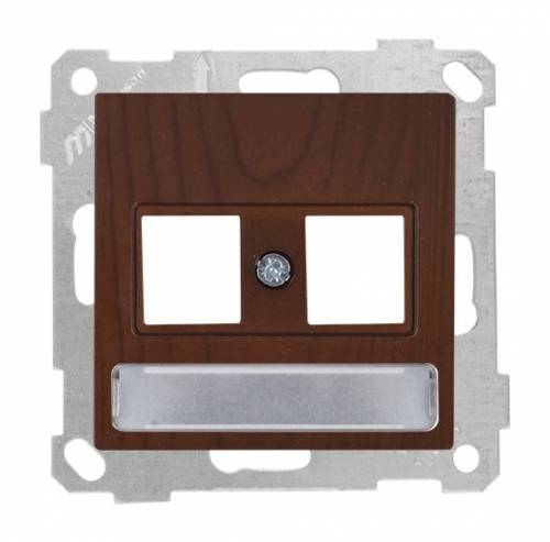White Telephone Data Socket with Label (Without Connector)