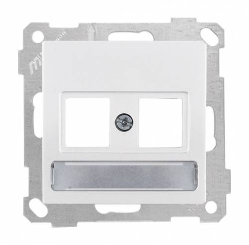 White Telephone Data Socket with Label (Without Connector)