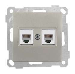 White Telephone Socket 2*Rj12 (Cat3) - Thumbnail