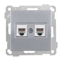 White Telephone Socket 2*Rj12 (Cat3) - Thumbnail
