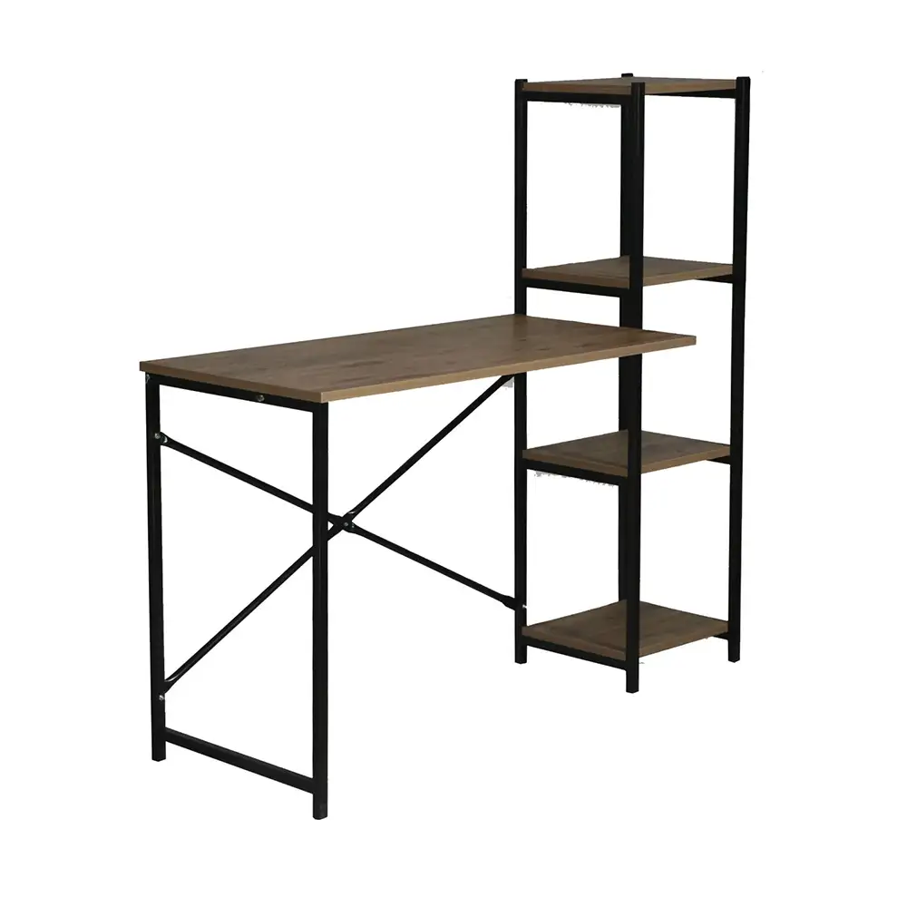 Uyan Home - Ahşap Raflı Çalışma Masası